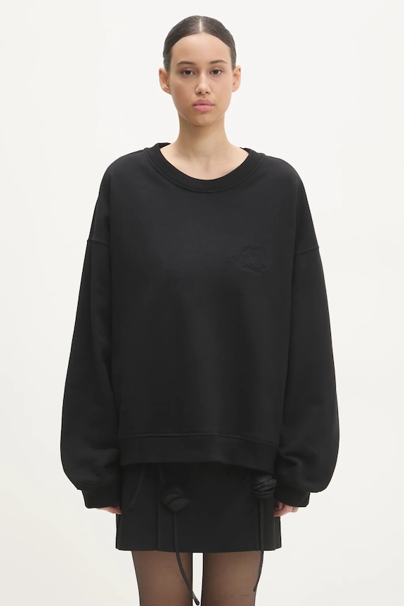 Fiorucci cotton sweatshirt Angel plain black M01FPSCR188CJ05BK01