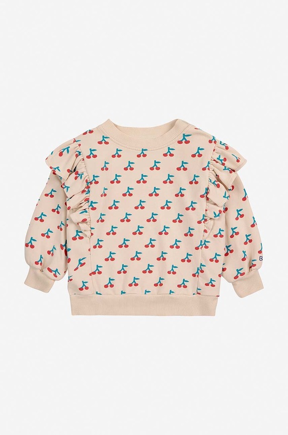 Μπλούζα μωρού Bobo Choses Cherry εμπριμέ μπεζ 224AB038