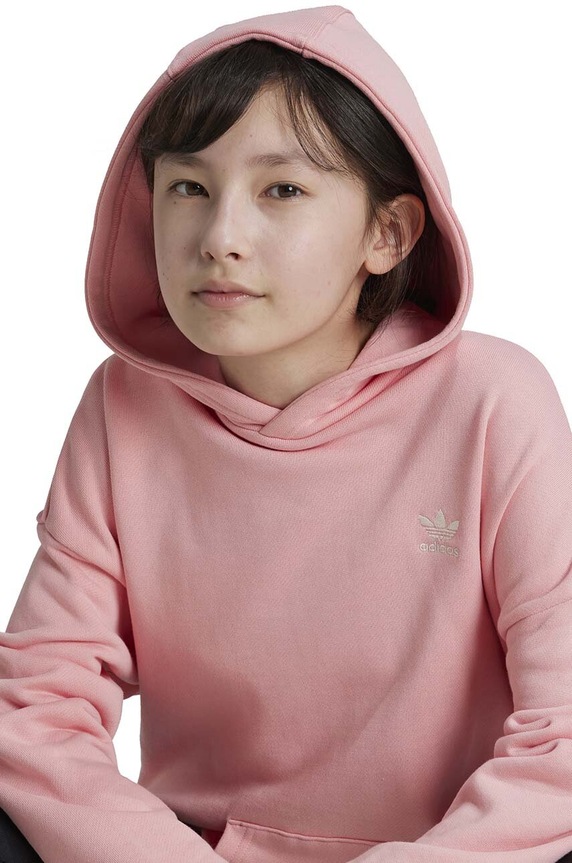 adidas Originals hanorac de bumbac pentru copii HOODIE IX7615 portocaliu