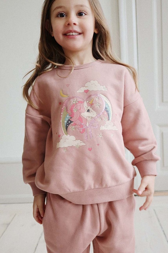 Konges Sløjd bluza dziecięca LOU GLITTER SWEATSHIRT OCS pozostałe różowy KS101562