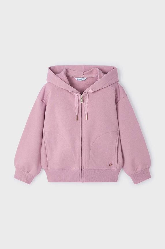 Mayoral bluza dziecięca z kapturem różowy 4497.6H.Mini.9BYH