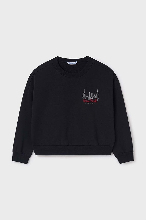 Mayoral bluza dziecięca z elastanem czarny 7470.8F.Junior.9BYH