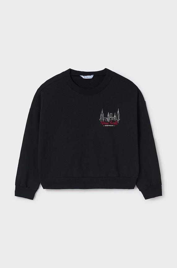Mayoral bluza dziecięca z elastanem czarny 7470.8F.Junior.9BYH