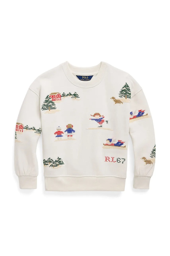 Polo Ralph Lauren hanorac de bumbac pentru copii print bej 312952129001