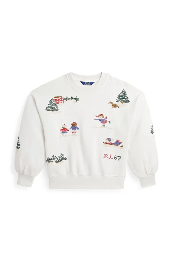 Дитяча бавовняна кофта Polo Ralph Lauren бавовна бежевий 313952129001