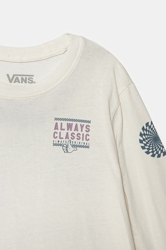Dievča Detská bavlnená košeľa s dlhým rukávom Vans Always Classic BFF VN000J89FS81 biela