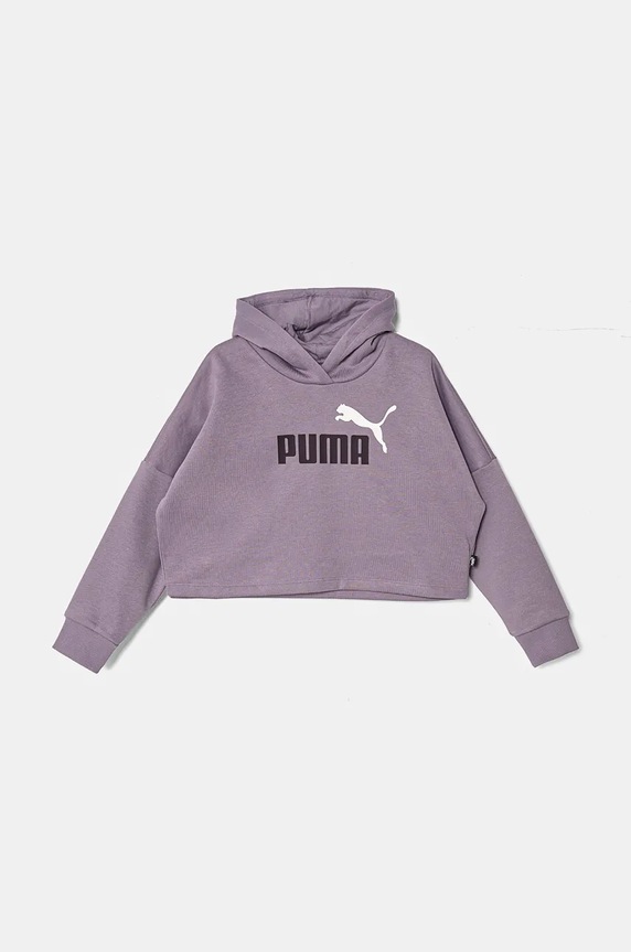 Dječja dukserica Puma ESS Logo Cropped Hoodie print ljubičasta 671134