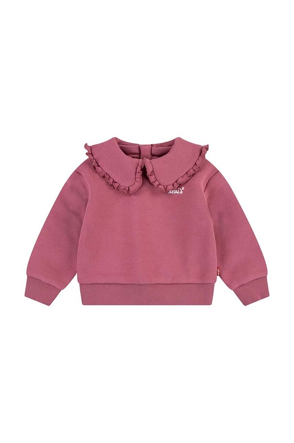 Levi's bluza bebe RUFFLE COLLARED CREW uni roz 1EK989