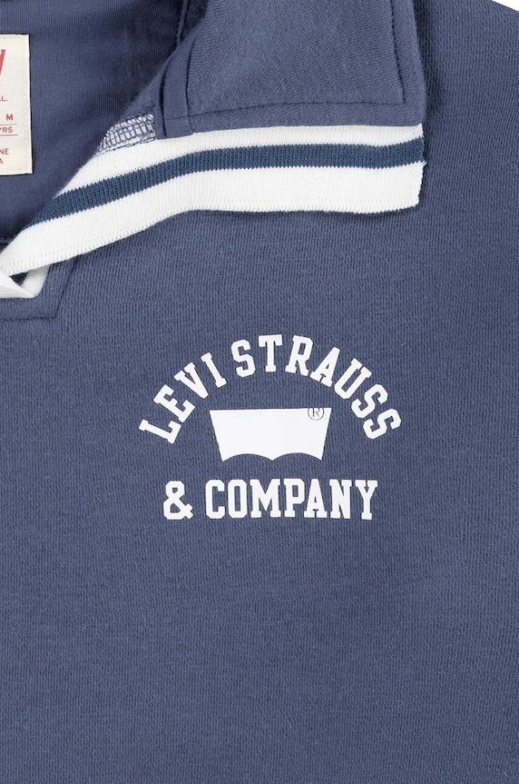 DÍVKA Dětská mikina Levi's COLLEGIATE LS COLLAR TOP 4EL070 modrá