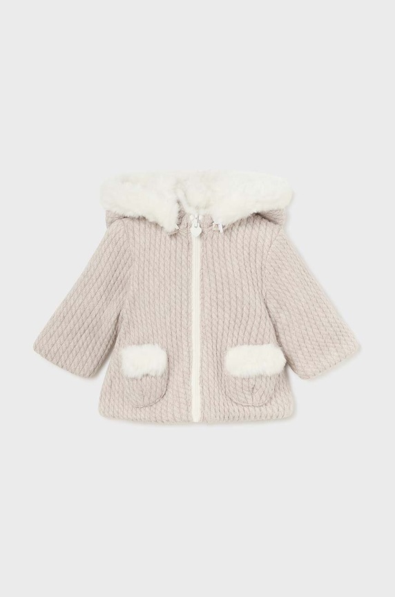 Mayoral Newborn bluza niemowlęca z kapturem beżowy 2447.2E.Newborn.9BYH