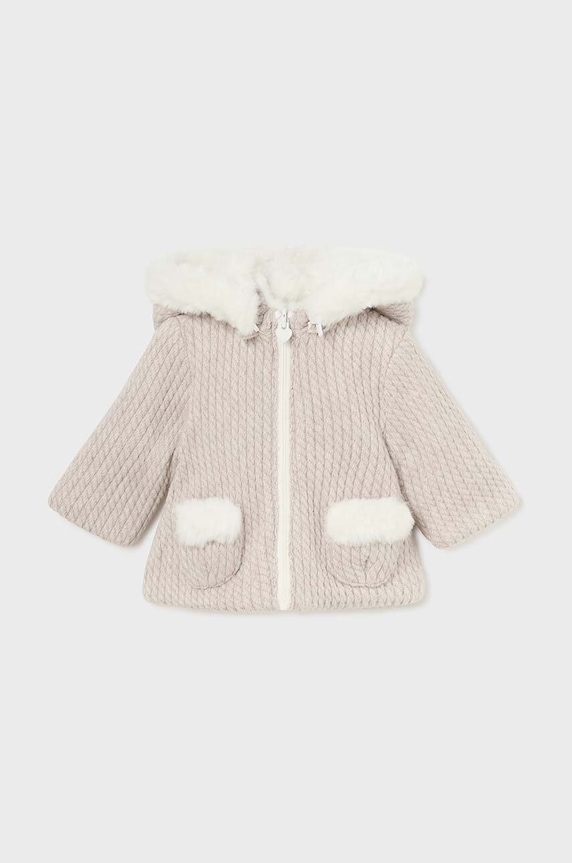 Mayoral Newborn bluza niemowlęca z kapturem beżowy 2447.2E.Newborn.9BYH