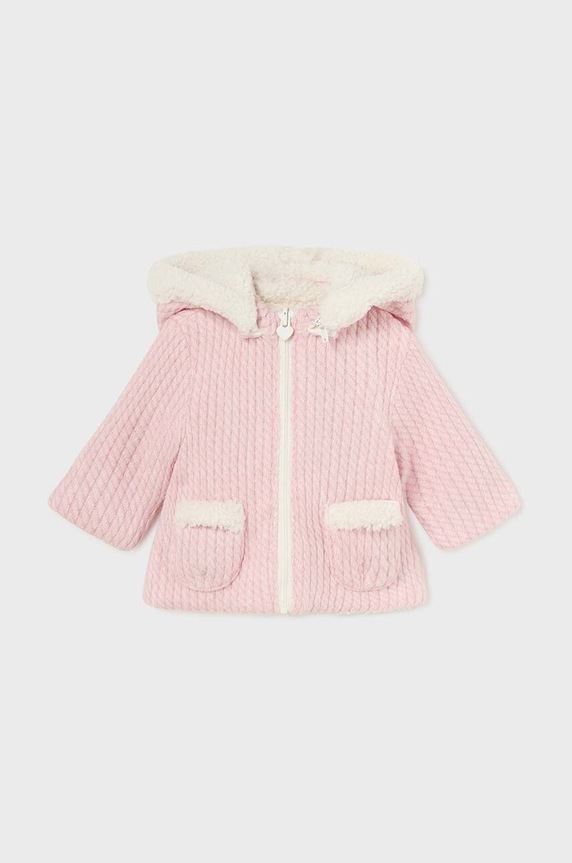Бебешки суичър Mayoral Newborn с качулка розов 2447.2E.Newborn.9BYH