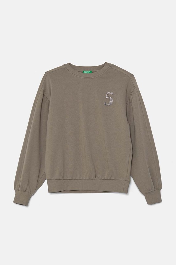 United Colors of Benetton hanorac de bumbac pentru copii print verde 33NVC10K3.G.Seasonal