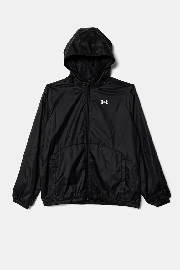 Otroška jakna Under Armour SPORT WINDBREAKER JKT S kapuco črna 1384206