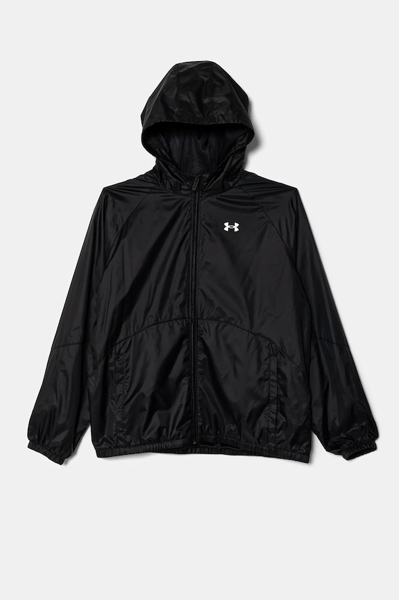 Otroška jakna Under Armour SPORT WINDBREAKER JKT S kapuco črna 1384206