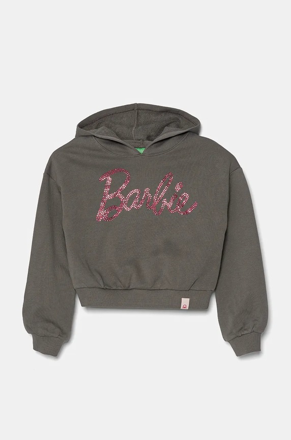 Dječja pamučna dukserica United Colors of Benetton pamuk siva 3J68C204C.G.Seasonal