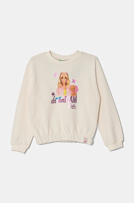 United Colors of Benetton hanorac de bumbac pentru bebelusi print bej 3J68G10HI.P.Seasonal