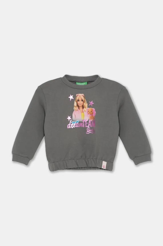 United Colors of Benetton hanorac de bumbac pentru bebelusi print gri 3J68G10HI.P.Seasonal