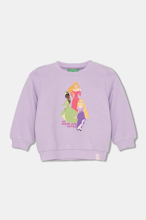 United Colors of Benetton hanorac de bumbac pentru copii print violet 3J68G10H7.P.Seasonal