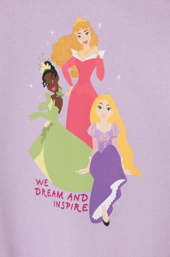 Fete United Colors of Benetton hanorac de bumbac pentru copii 3J68G10H7.P.Seasonal violet