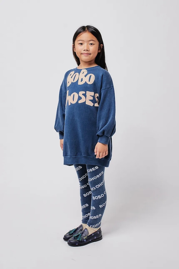 Детски памучен суичър Bobo Choses памук син 224TC005