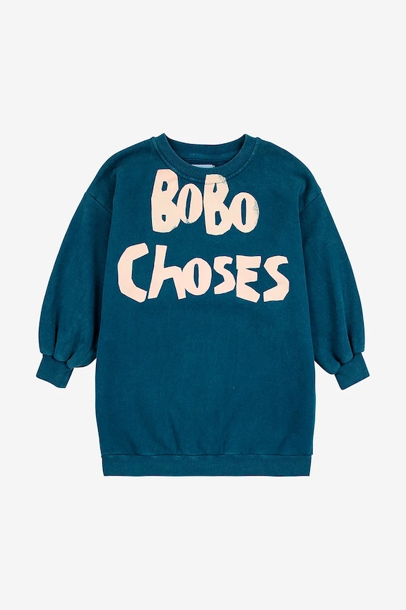 Детски памучен суичър Bobo Choses 224TC005 син AW24