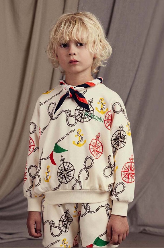 Mini Rodini bluza dziecięca Nautical wzorzyste beżowy 2462011200