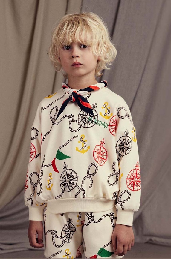 Mini Rodini bluza dziecięca Nautical wzorzyste beżowy 2462011200