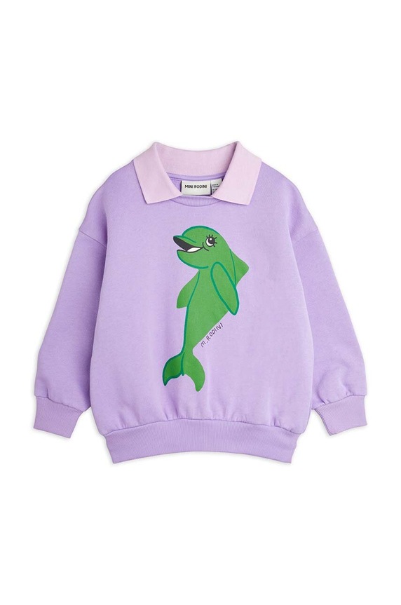 Mini Rodini bluza dziecięca Dolphin 2462012845 fioletowy AW24