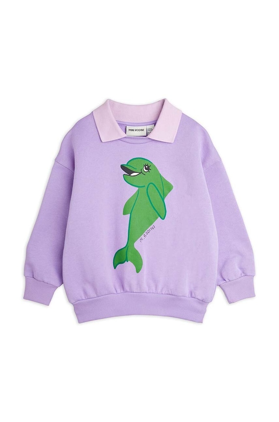 Mini Rodini bluza dziecięca Dolphin 2462012845 fioletowy AW24