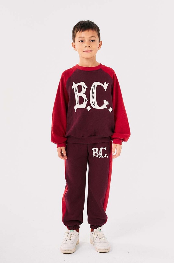 Detská bavlnená mikina Bobo Choses burgundské 224AC050