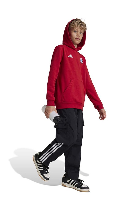 Dětská mikina adidas Performance FCBIDS HD s kapucí červená IT4134