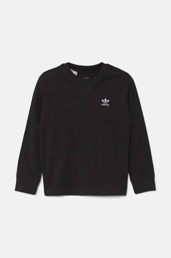 Дитячий бавовняний лонгслів adidas Originals LONG SLEEVE IW3503 чорний AW24