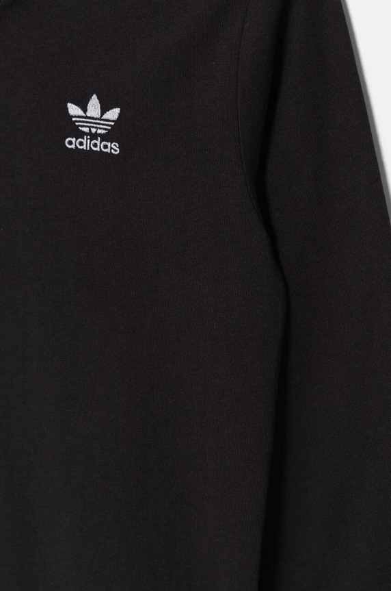 Дитячий бавовняний лонгслів adidas Originals LONG SLEEVE чорний IW3503
