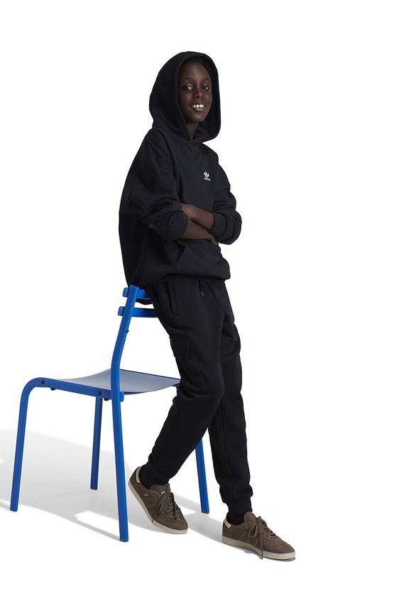 Dječja pamučna dukserica adidas Originals HOODIE pamuk crna IW3506