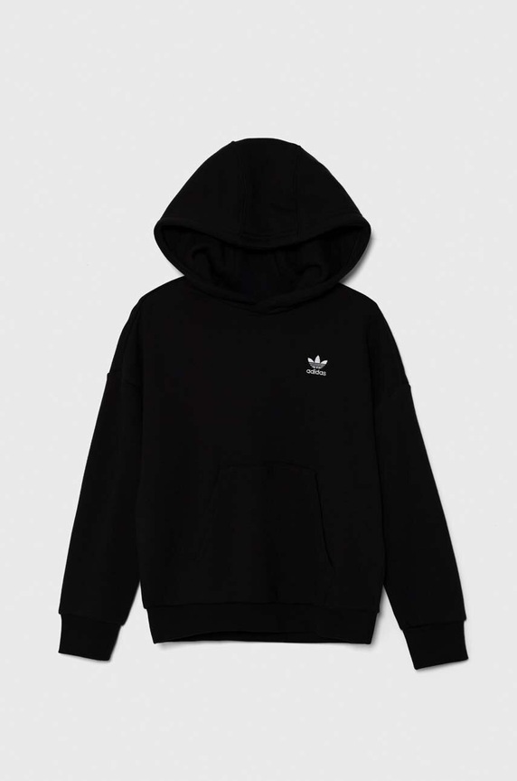 Dječja pamučna dukserica adidas Originals HOODIE IW3506 crna AW24