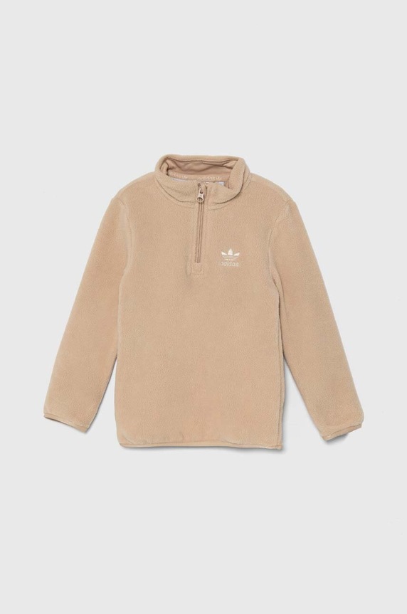 Dječja majica od flisa adidas Originals POLAR FLEECE HZ bez uzorka bež IX9846