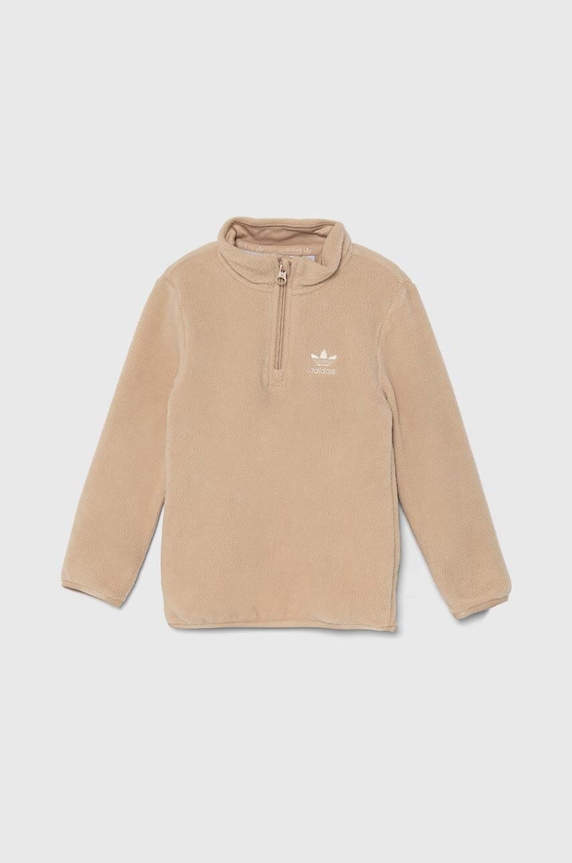 Dječja majica od flisa adidas Originals POLAR FLEECE HZ bez uzorka bež IX9846