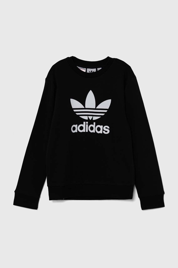 Dječja dukserica adidas Originals TREFOIL CREW IY7435 crna AW24