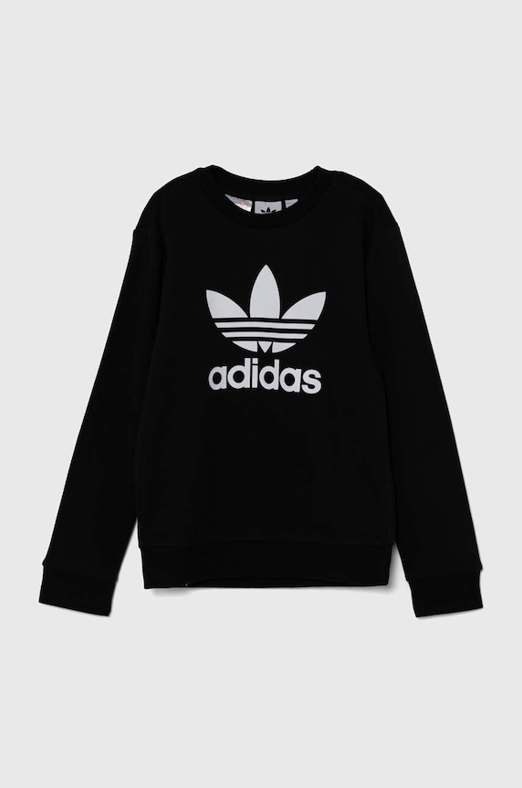 Dječja dukserica adidas Originals TREFOIL CREW IY7435 crna AW24