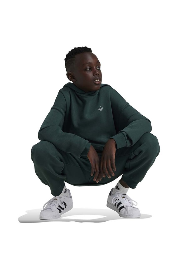 Dječja dukserica adidas Originals HOODIE zelena IY9555