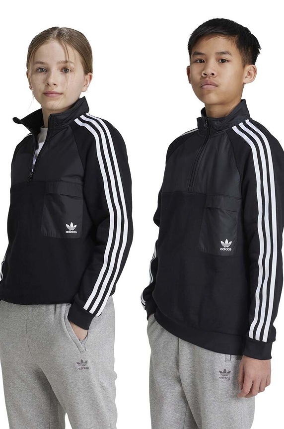 Dětská mikina adidas Originals HZ CREW bez kapuce černá IY9810
