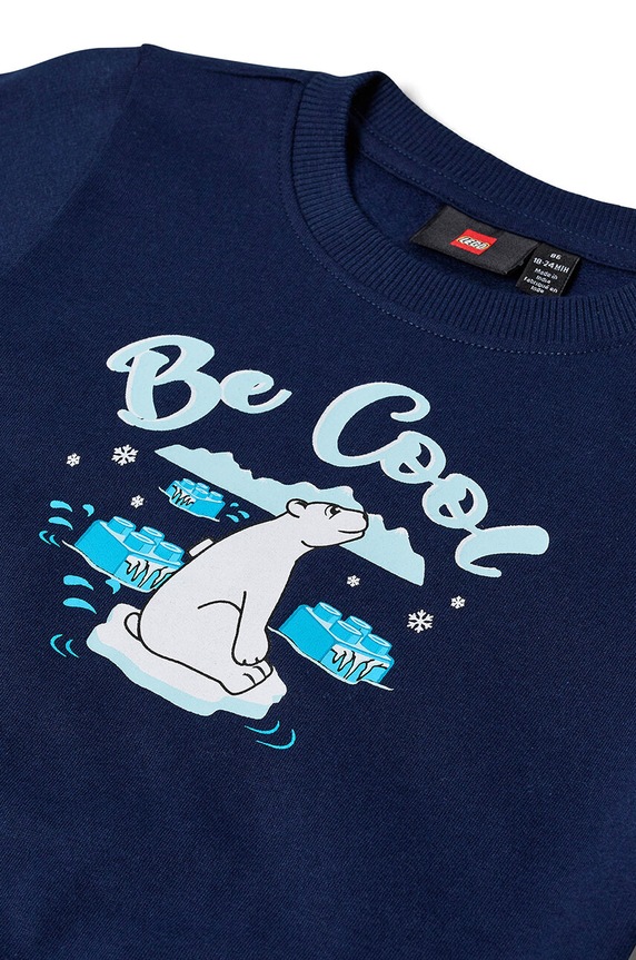 Dječja pamučna dukserica Lego LWSCOPE 600 mornarsko plava 12011361