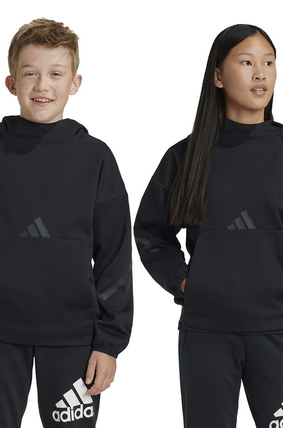 Detská mikina adidas J Z.N.E. HD s kapucňou čierna JF2489