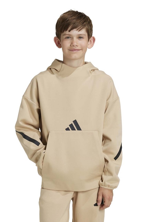 adidas bluza dziecięca J Z.N.E. HD z kapturem brązowy JF2490