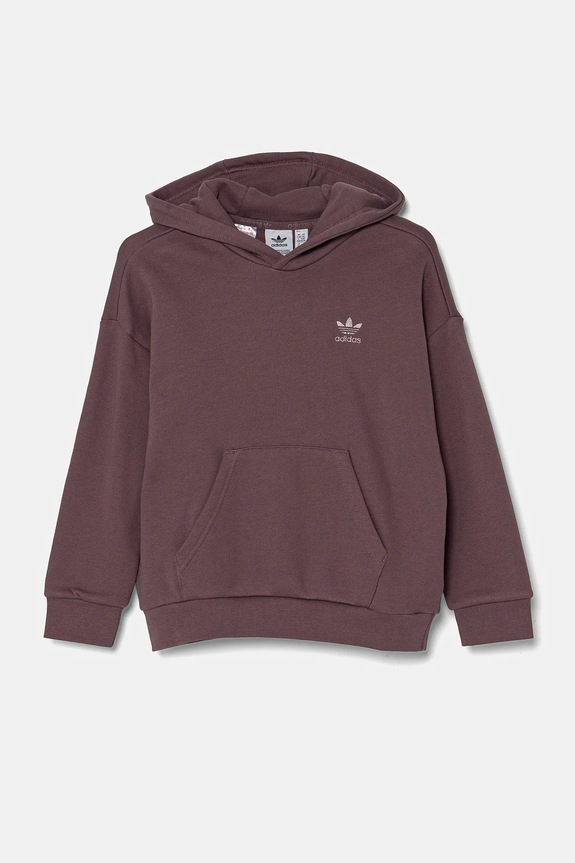 Dječja pamučna dukserica adidas Originals HOODIE IX7616 ljubičasta AW24