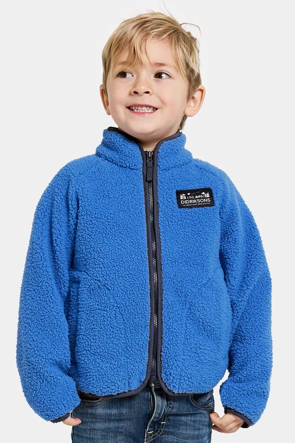 Detská fleecová mikina Didriksons GIBBS KIDS FULLZIP bez kapucne modrá 505577