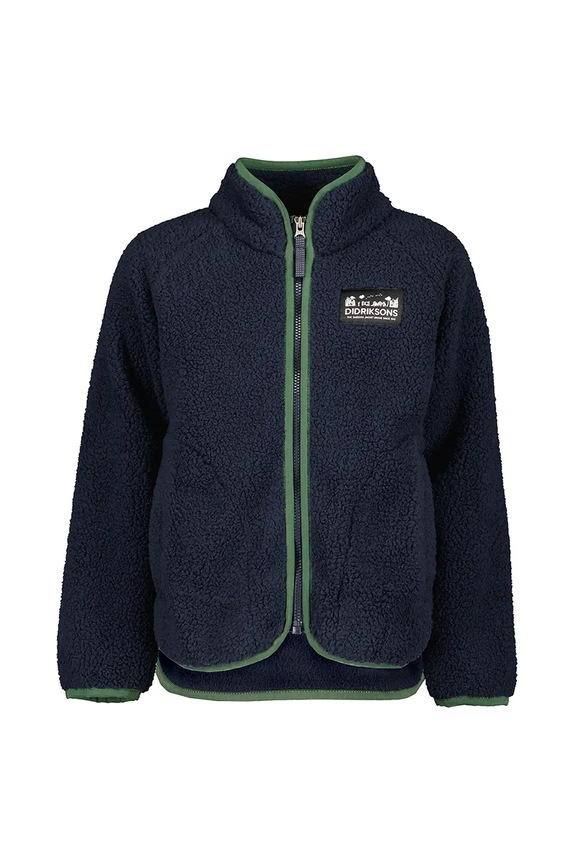 Dječja majica od flisa Didriksons GIBBS KIDS FULLZIP 505577 mornarsko plava SS25