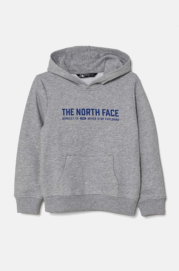 Παιδική μπλούζα The North Face VARSITGRAPHIC RELAXED HOODIE με κουκούλα γκρί NF0A89HBDYX1