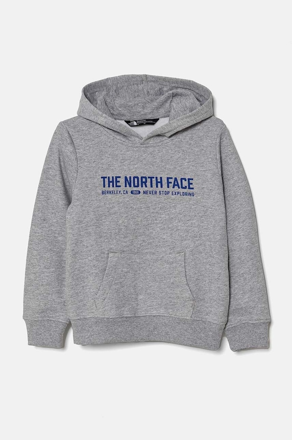 Παιδική μπλούζα The North Face VARSITGRAPHIC RELAXED HOODIE με κουκούλα γκρί NF0A89HBDYX1